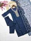 KF 021 Kalaai Viscose Chanderi Kurti With Bottom Dupatta Orders In India